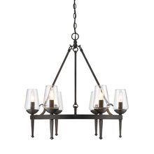  1208-6 DNI - Marcellis 6 Light Chandelier in Dark Natural Iron with Clear Glass